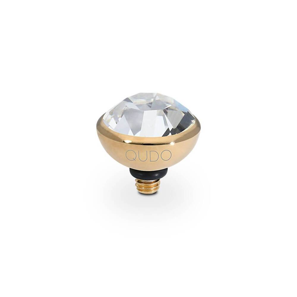 NEW QUDO women's bottone ring topper in crystal